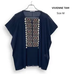 VIVIENNE TAM ヴィヴィアンタム スクエアアート 刺繍 タッセル トップス ブラウス SizeMのサムネイル