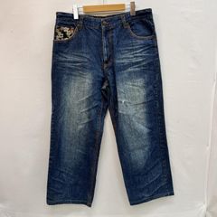 クラウンコレクティブ スカルプリント ウォッシュ デニムパンツ W34