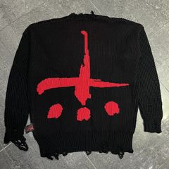 cvtvlist CTLS ロゴ入り クラッシュニットセーター　ブラック　1 メンズ cvtvlist CTLS ロゴ入り クラッシュニットセーター ブラック 1