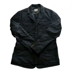 ARMANI COLLEZIONI アルマーニコレツィオーニ メンズ ジャケット 表記48 L相当 ネイビー ストライプ柄 WATER REPELLENT 撥水加工 テーラードジャケット 多ポケット 軽量 アウターのサムネイル