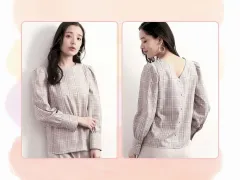 ロープ ピクニック チェックパターン ブラウス