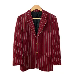 Kent(ケント) ジャケット サイズ95 メンズ - ボルドー×白×黒 長袖/ストライプ/肩パッド/秋/冬のサムネイル