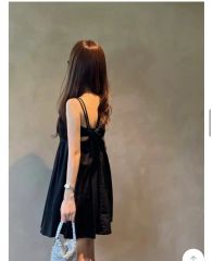 Back ribbon gather flare mini ONE PIECE - メルカリ