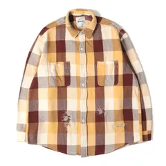 【美品】BOW WOW バウワウ シャツ ブラウン イエロー サイズ:L | ダメージリペア加工 ヘビー チェック フランネルシャツ (REPAIR AGEING FLANNEL SHIRTS) | トップス カジュアルシャツ 長袖【メンズ】【中古】のサムネイル