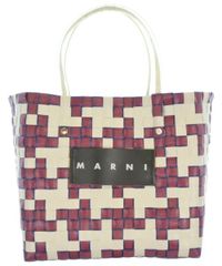 極美品 タグ付き MARNI かごバッグ チェック スクエア マルチカラー
