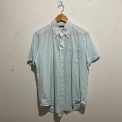 美品】ストーンアイランド 半袖シャツ 刺繍 ストライプ ボタンダウン L 