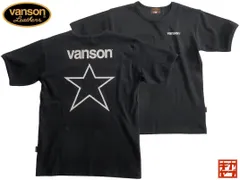 バンソン／vanson／Mサイズ／テレコ半袖Ｔシャツ／NVST-2408／ブラック／新品／送料無料／バイカー／ワンスターのサムネイル