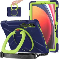 360°回転 Galaxy Tab S9 FE 10.9インチ ケース 斜め掛け Galaxy Tab S9 /S8 / S7 11インチ Android タブレットケース Sペン収納 リングスタンド 子供 頑丈 シリコン ショルダーストラップ (Tab S9のサムネイル