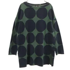 UNIQLO ユニクロ marimekko マリメッコ コラボ 海外限定 ドット柄 長袖 チュニック M グリーン 水玉 レディース 古着のサムネイル