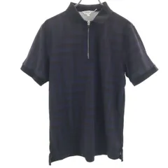 美品 LANVIN SPORT ランバンスポール 総柄 半袖 ハーフジップ ポロシャツ 40 ネイビー メンズ 古着のサムネイル
