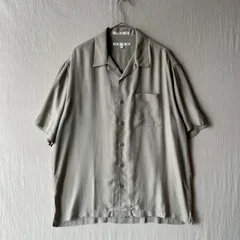 【シルク】 90s PERRY ELLIS オープンカラー シャツ / L カーキ 半袖 ボックス ビンテージ T6-04032-9376のサムネイル
