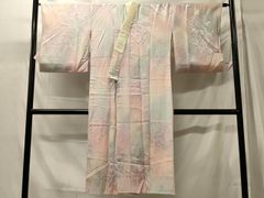 平和屋着物○男性 本場筑前博多織 角帯 千鳥柄 黒地 正絹 逸品 未使用