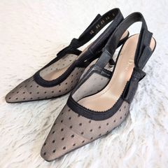 J'ADIOR メッシュ スリングバック フラットパンプス 39 箱付 美品