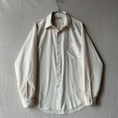 50s Manhattan ホワイトレーヨンギャバジン シャツ ハンドステッチ 