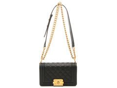 極美品】CHANELキャビアスキンココマーク チェーンショルダーゴールド 