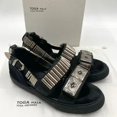 現行 TOGA PULLA サンダル 23.5～24cmブラック メタル トーガ プルラのサムネイル
