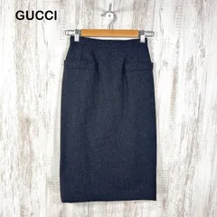 美品 80s GUCCI ヴィンテージ グッチ ウール タイトスカート グレーのサムネイル