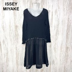 me イッセイミヤケ しわ加工 カリフラワー ノースリーブワンピース