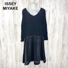 美品 me by ISSEY MIYAKE ミーバイイッセイミヤケ カリフラワー ドッキングワンピース ブラックのサムネイル