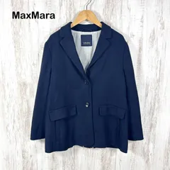 S Max Mara エスマックスマーラ コットン リネン ツイードジャケット ネイビーのサムネイル