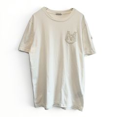 MONCLER モンクレール 現行 Tシャツ ホワイト モノグラムパッチ 肩ロゴ