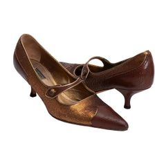 Prada sequined heeled pumps, brown, size 34 (approx. 22cm)