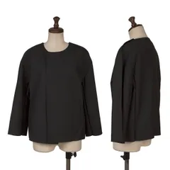 ジュンヤワタナベ コムデギャルソンJUNYA WATANABE COMME des GARCONS ウールポリボンディング二次元ノーカラージャケット 黒XSのサムネイル