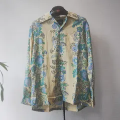■ Kona Bay Hawaii コナベイハワイ ■ 花柄 アロハシャツ 長袖アロハ オープンカラーシャツ ■ Made in HAWAII ハワイ製 ■ YYY1039のサムネイル