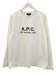 アーペーセー A.P.C. RUE MADAME ロゴ刺繍 ロングスリーブ クルーネック Tシャツ ロンT L 白 ホワイト カットソー トップスのサムネイル