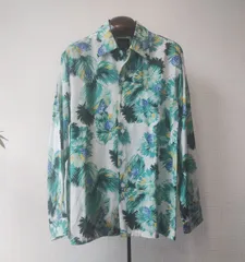 ■ Kona Bay Hawaii コナベイハワイ ■ ボタニカル柄 アロハシャツ ■ シナトラモデル ■ 長袖アロハ オープンカラーシャツ ■ Made in HAWAII ハワイ製 ■ YYY1040のサムネイル