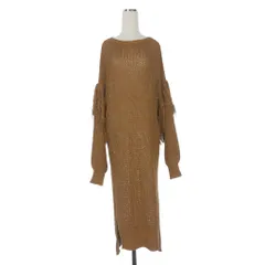 ウィムガゼット Whim Gazette 20SS フリンジ ニットワンピース ドレス 長袖 F ブラウン 茶 WGZ1001409A0008のサムネイル