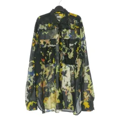 ドリスヴァンノッテン DRIES VAN NOTEN 22AW 総柄 ロングスリーブシャツ 長袖 L ブラック 黒のサムネイル