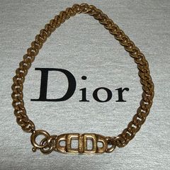 Christian Dior CDロゴ 喜平チェーンブレスレット ゴールドカラー