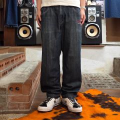 majestic ニューヨークヤンキース ストライプ デニム バギーパンツ B系 