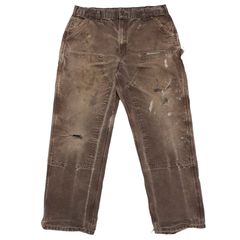 極美品 メキシコ製36 カーハート ダブルニー ペインターパンツ モス