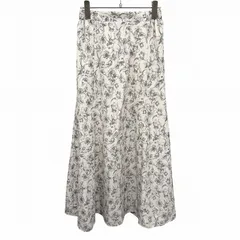 【中古】[印象A] Chaco closet チャコクローゼット ロングフレアスカート レディース FREE ベージュ 灰系 ポリエステル100% 花柄 中国製 古着 裏地付き ウエストゴム ファスナーなど無しのサムネイル