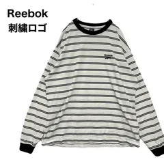 Reebok リーボック  ボーダーロンT  リブ使用 刺繍ロゴ Lのサムネイル