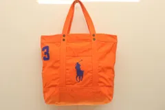 【中古】 RALPH LAUREN メンズトートバッグ -- トートバッグ ビッグポニー RALPH LAUREN -- オレンジ 橙 刺繍