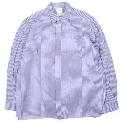 ADAM ET ROPE x GGG GOOD PEOPLE GOOD STITCHING GOOD PRODUCT アダムエロペ 23SS 別注 バランサー オーバーシルエット レギュラーカラーカットシャツ GMG03120 L NAVY 長袖 ストライプのサムネイル
