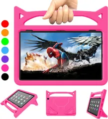 最新 Fire HD 10 / 10 plus 用 ケース 2021年/2023年販売 RIAOUR EVA タブレットカバー IPAD 10 第11世代 スタンド機能付き 取り付け簡単 傷つけ防止 衝撃吸収 軽量 子供向 (ピンク01)のサムネイル