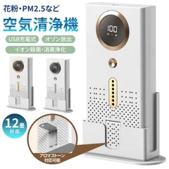 新品 家庭用 空気清浄機 花粉対策 脱臭 コンパクト PM2.5対応 小型 静音 ウイルス 花粉 ハウスダスト 卓上 12畳対応 空気浄化 加湿なし フィルター交換なし アロマストーン対応可能 USB充電式 mlarqのサムネイル