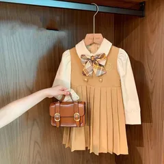新品 入学式 スーツ 女の子 子供服 ワンピース スーツ 卒業式スーツ フォーマルスーツ 子供スーツ キッズスーツ JK制服 長袖 春秋 重ね着風 小学生 フェイクレイヤード 90cm 100cm 110cm 120cm 130cm mlvdg