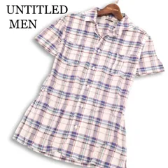 UNTITLED MEN アンタイトル メン 春夏★ 半袖 シワ加工 チェック柄 シャツ 日本製 Sz.46 メンズのサムネイル