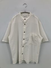 EMMA CLOTHES 엠마 클로즈 셔츠/블라우스 M 화이트 무지 미들 길이 반소매 스탠드 칼라 맨즈