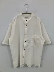 EMMA CLOTHES エマクローズ シャツ/ブラウス M ホワイト 無地 ミドル丈 半袖 スタンドカラー メンズのサムネイル