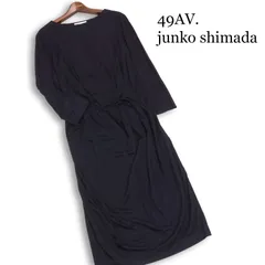 【美品】49AV.junko shimada ジュンコシマダ 春夏★ ドレープ ロング ワンピース Sz.38 レディース 紺のサムネイル
