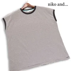 【美品】niko and... ニコアンド 春夏★ COLOR マイスターフレンチ プルオーバー】 ボーダー カットソー Sz.L レディースのサムネイル