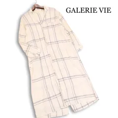 GALERIE VIE ギャルリーヴィー 春夏★ リネン 長袖 チェック ロング シャツ ワンピース 日本製 Sz.36 レディースのサムネイル