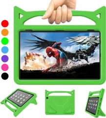 最新 Fire HD 10 / 10 plus 用 ケース 2021年/2023年販売 RIAOUR EVA タブレットカバー IPAD 10 第11世代 スタンド機能付き 取り付け簡単 傷つけ防止 衝撃吸収 軽量 子供向き (緑)のサムネイル