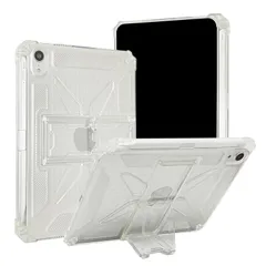 Ryo楽々生活館 タブレットケース 対応 iPad mini 7 A17 Pro 第7世代 2024 iPad mini 6 第6世代 2021 8.3 インチ 用 ケース 透明 タッチペン収納 スタンド TPU アイパッド ミニ 7 A17 プロ ミニ 6
